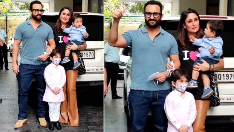 Kareena Kapoor, Saif Ali Khan and Kids Step Out for Family Christmas Lunch After the Actress Recovers From COVID-19 (Watch Video)