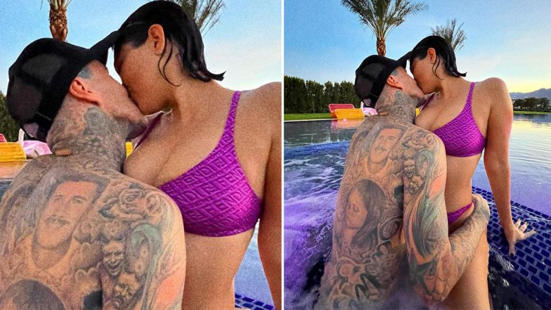 Kourtney Kardashian Shares a Steamy Kiss With Fiancé Travis Barker Inside a Pool (View Pic)