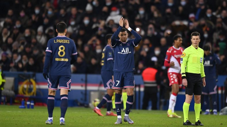 Kylian Mbappe's Brace Takes PSG to a 2-0 Win Over Monaco in Ligue 1 2021-22 Match (Watch Goal Highlights)