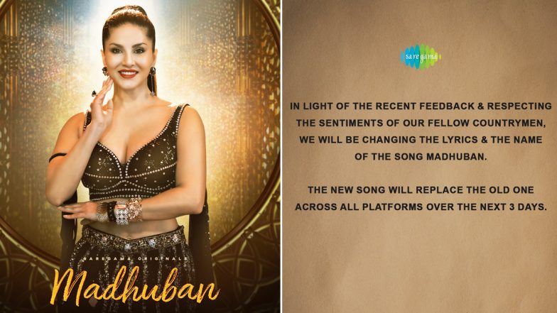 Saregama To Change Name And Lyrics Of Sunny Leone’s Controversial Song Madhuban Following Outrage (View Post)