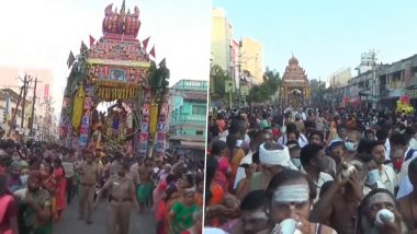 Margazhi Ashtami Car Festival: Large Number of People Take Part in Madurai Meenakshi Amman Temple Event in Tamil Nadu