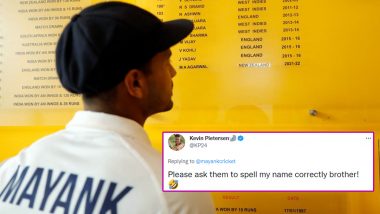 Kevin Pietersen Identifies Spelling Mistake With His Name on Wankhede Honours Board, Leaves Comment on Mayank Agarwal’s Post (Check Comment)
