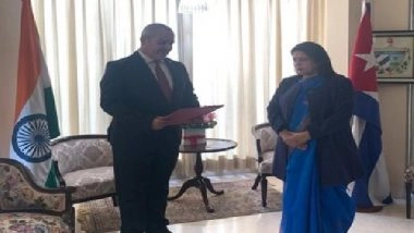 World News | MoS Meenakashi Lekhi Welcomes New Ambassador of Cuba to India