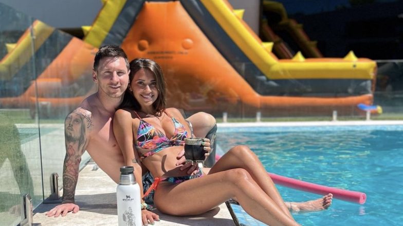 Lionel Messi Chills by the Pool With His Wife Antonella Roccuzzo & Children (See Pics)