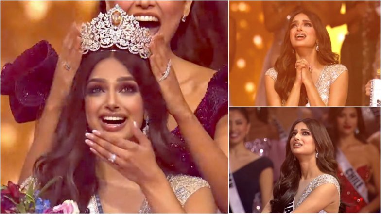 Miss Universe 2021 Harnaaz Sandhu Winning Moment Video: Andrea Meza Crowns Miss India As Her Successor (See Pics)