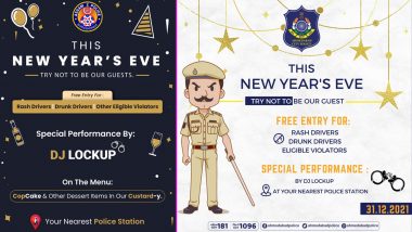 New Year’s Eve 2021: Assam Police and Ahmedabad Police Have Cheeky Warning for Drunk & Rash Drivers on NYE (Check Tweets)