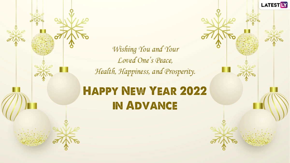 Advance HNY 2022 Greetings For New Year's Eve Wish Happy New Year With
