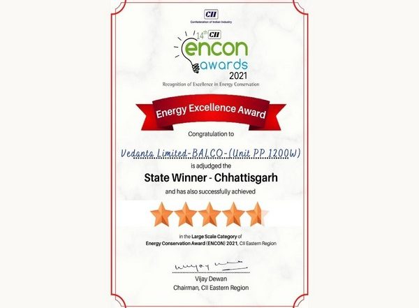 Business News | BALCO's Power Plants Win CII ENCON Awards 2021