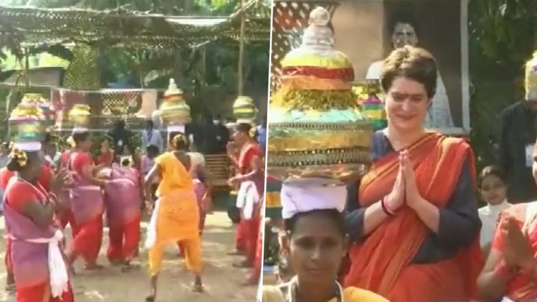 Priyanka Gandhi  Performs Traditional Dance with Tribal Women at Morpirla in Goa (Watch Video)