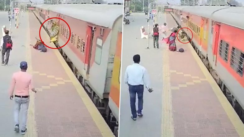 Brave RPF Officer Saves Woman From Crushing Under Train at Purulia Station in West Bengal, Watch Video