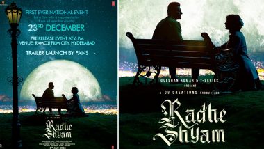 Radhe Shyam: Prabhas and Pooja Hegde-Starrer Film’s Trailer To Be Launched by Fans on December 23 in Hyderabad (View Poster)