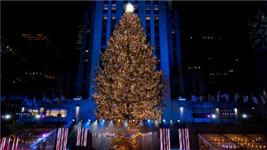 Rockefeller Center Christmas Tree 2021 Lit Up! Watch Video of 79-Foot Norway Spruce Covered in 50,000 Lights!