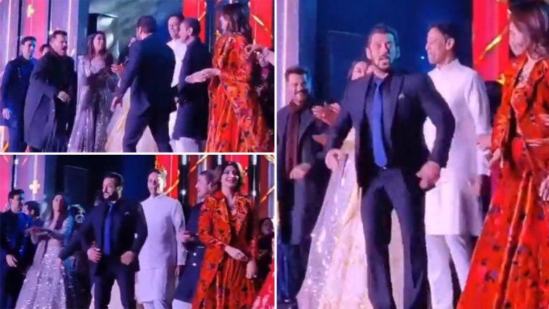 Salman Khan, Shilpa Shetty, Anil Kapoor Dance to ‘Jumme Ki Raat’ at Politician Praful Patel’s Son Wedding Celebrations (Watch Viral Video)