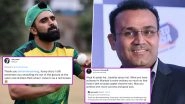 Virender Sehwag Writes Classy Response to Ajaz Patel&rsquo;s Comment on Twitter, See How Their Conversation Unfolded After India vs New Zealand 2nd Test (Check Posts)