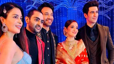 Ankita Lokhande Opts for a Red Regal Banarasi Saree at Her and Vicky Jain’s Wedding Reception (View Pics)