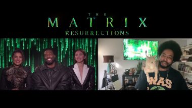 Priyanka Chopra Jonas and Her Matrix Resurrections Co-Stars Laugh Out Loud As They Get Interrupted by a Cat During an Interview (Watch Video)