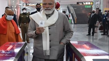 India News | PM Modi Buys Ticket to Ride Kanpur Metro
