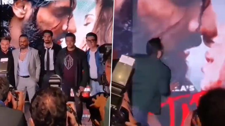 Tadap Premiere: Video Of Salman Khan Kissing Ahan Shetty’s Face On The Film’s Poster Goes Viral (WATCH)