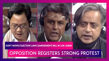 Union Govt Moves Election Laws (Amendment) Bill In Lok Sabha, Opposition Registers Strong Protest