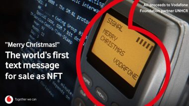 Vodafone To Auction World’s First SMS ‘Merry Christmas’ As NFT in Paris, Pledges To Donate Proceedings for Charity