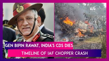 Gen Bipin Rawat, India's CDS Dies: Timeline Of IAF Chopper Crash; PM Modi, Rahul Gandhi & More Condole Death