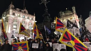 World News | Demonstration Held Outside Chinese Embassy in UK over Human Rights Abuses in China