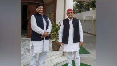India News | UP Polls 2022: Alliance, Merger Between SP, Pragatisheel Samajwadi Party Discussed During Akhilesh-Shivpal Meet