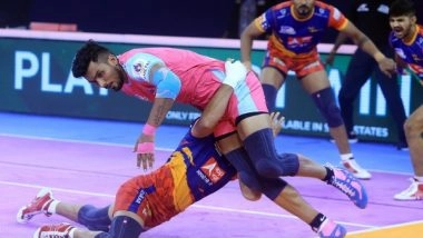 Sports News | Pro Kabaddi League: Last-minute Deepak Hooda Raid Helps Jaipur Pink Panthers Beat UP Yoddha