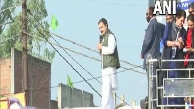India News | Rahul Gandhi Leads March Against Centre in Amethi, Says Demonetization, 'wrongly Implemented' GST Behind Unemployment