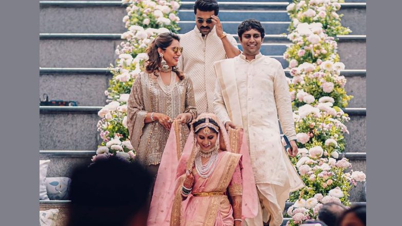 Ram Charan and Wife Upasana Look Every Bit Royal at Anushpala Kamineni’s Wedding (View Pics)