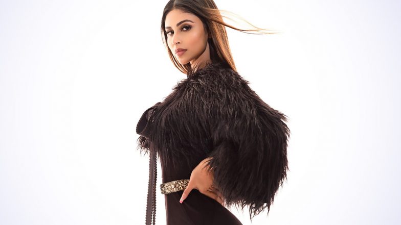 Mouni Roy Looks Bewitching in Black As She Exudes Her Style and Panache in Furry Dress (View Pics)