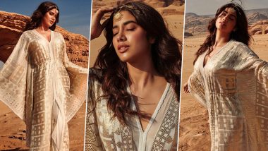 Janhvi Kapoor Will Take Your Breath Away With Her New Photos in an Ivory Kaftan Dress (View Pics)