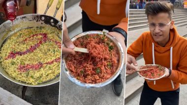 Food Vendor Makes ‘Rooh Afza Maggi’, Hideous Food Experiment With 2 AM Snack Leaves Netizens Disgusted (WATCH VIDEO)