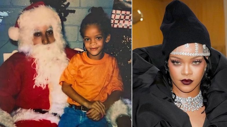 Rihanna Shares a Cute Childhood Picture Sitting on Santa Laps on the Occasion of Christmas (View Pic)