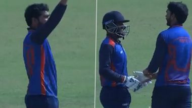 Venkatesh Iyer Pulls Off Rajnikanth Style Celebration After Scoring Hundred for Madhya Pradesh Against Chandigarh in Vijay Hazare Trophy 2021–22 (Watch Video)