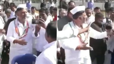 Karnataka Congress Chief DK Shivakumar Scolds Man Who Tries To Take Selfie With Him In Mandya (Watch Video)