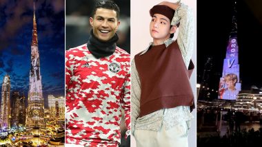 BTS V and CR7 Shine On Burj Khalifa! Here's Why Cristiano Ronaldo and Kim Taehyung Featured on The World's Tallest Building (Watch Videos)