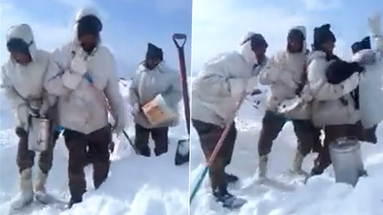 Old Video of Indian Army Soldiers Dancing in Middle of Snow on 'Hawa Hawa' Song Goes Viral; Watch Here