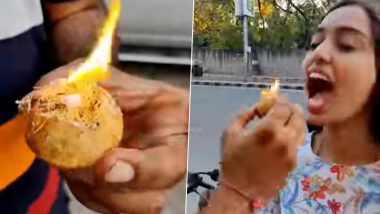 Pani Puri In Flames: Ahmedabad Food Blogger Eating 'Fire Panipuri' Hits the Internet (WATCH VIDEO)