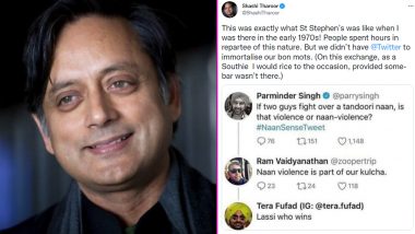 Shashi Tharoor Shares 'Naan-Violent' Twitter Thread with Humorous Caption!
