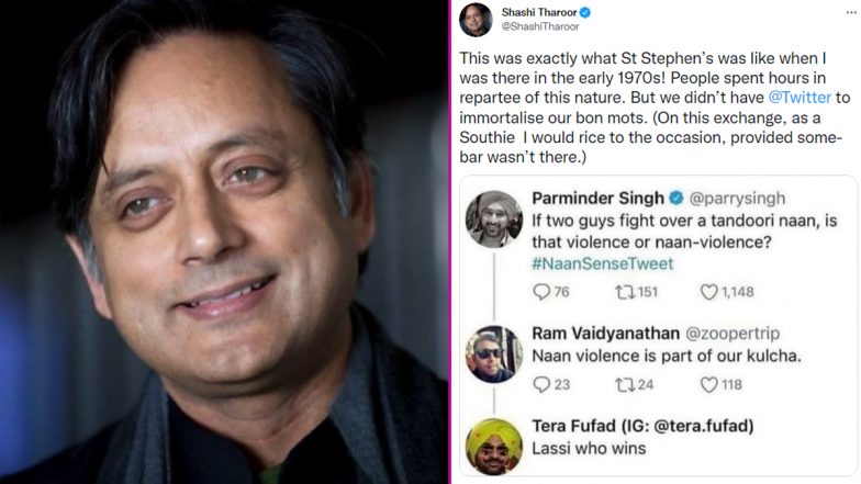 Shashi Tharoor Shares 'Naan-Violent' Twitter Thread with Humorous ...