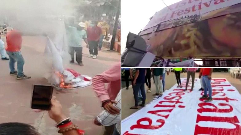 Gujarat: Bajrang Dal Activists Set Fire to ‘Pakistani Food Festival’ Banner in Surat
