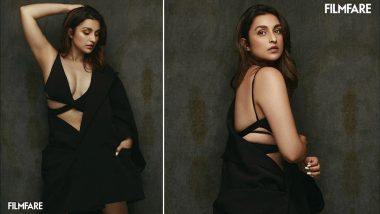 Parineeti Chopra Flaunts Her Curvaceous Figure in a Cleavage-Revealing Black Co-Ord Set for Magazine Shoot (View Pics)