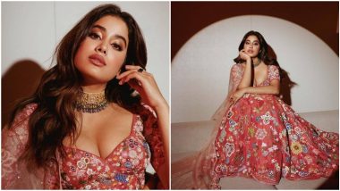 All Eyes on Janhvi Kapoor as She Looks Resplendent in Her Orange Rahul Mishra Lehenga