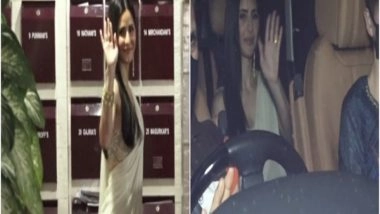Entertainment News | Dressed-up Katrina Kaif Reaches Vicky Kaushal's Residence Ahead of Their Speculated Wedding