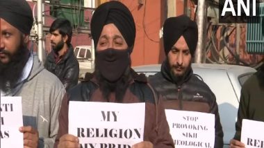 Jammu and Kashmir: Sikh Community Protest Demanding Action into Golden Temple Incident