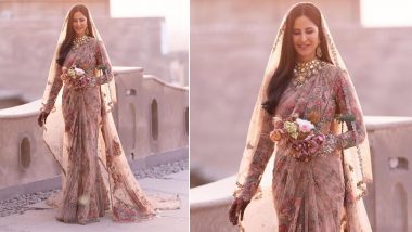 Katrina Kaif Pays Tribute to Her Mother’s British Heritage With This Sabyasachi Saree During Pre-Wedding Festivities (View Pics)