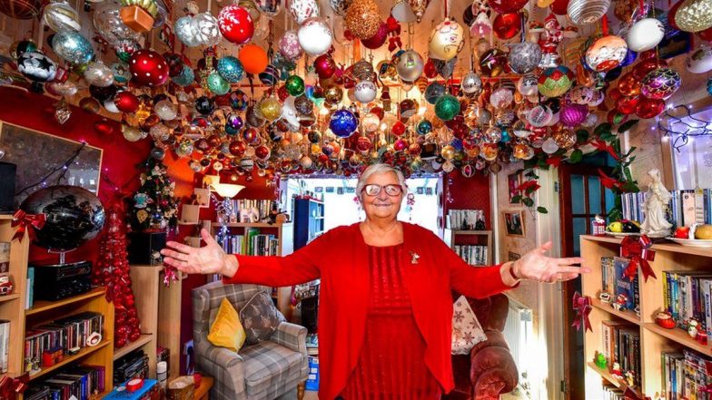 Swansea Grandmother Known as Nana Baubles Breaks Bauble Guinness World Record With 1,760 Christmas Ornaments