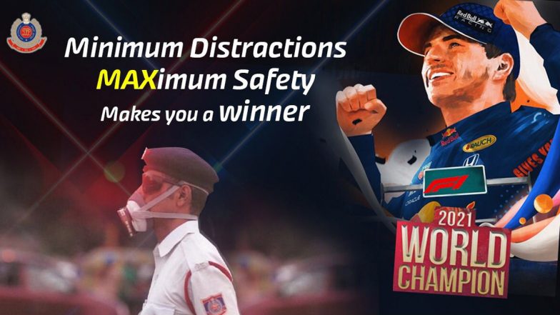 Delhi Police Come Up With Max Verstappen-Themed Road Safety Instruction After Dutchman’s Spectacular F1 World Championship 2021 Victory (See Post)