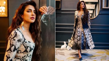 Priyanka Chopra Looks Drop-Dead Gorgeous in a Snake Print Dress As She Steps Out for the Matrix Resurrections Promotions (View Pics)